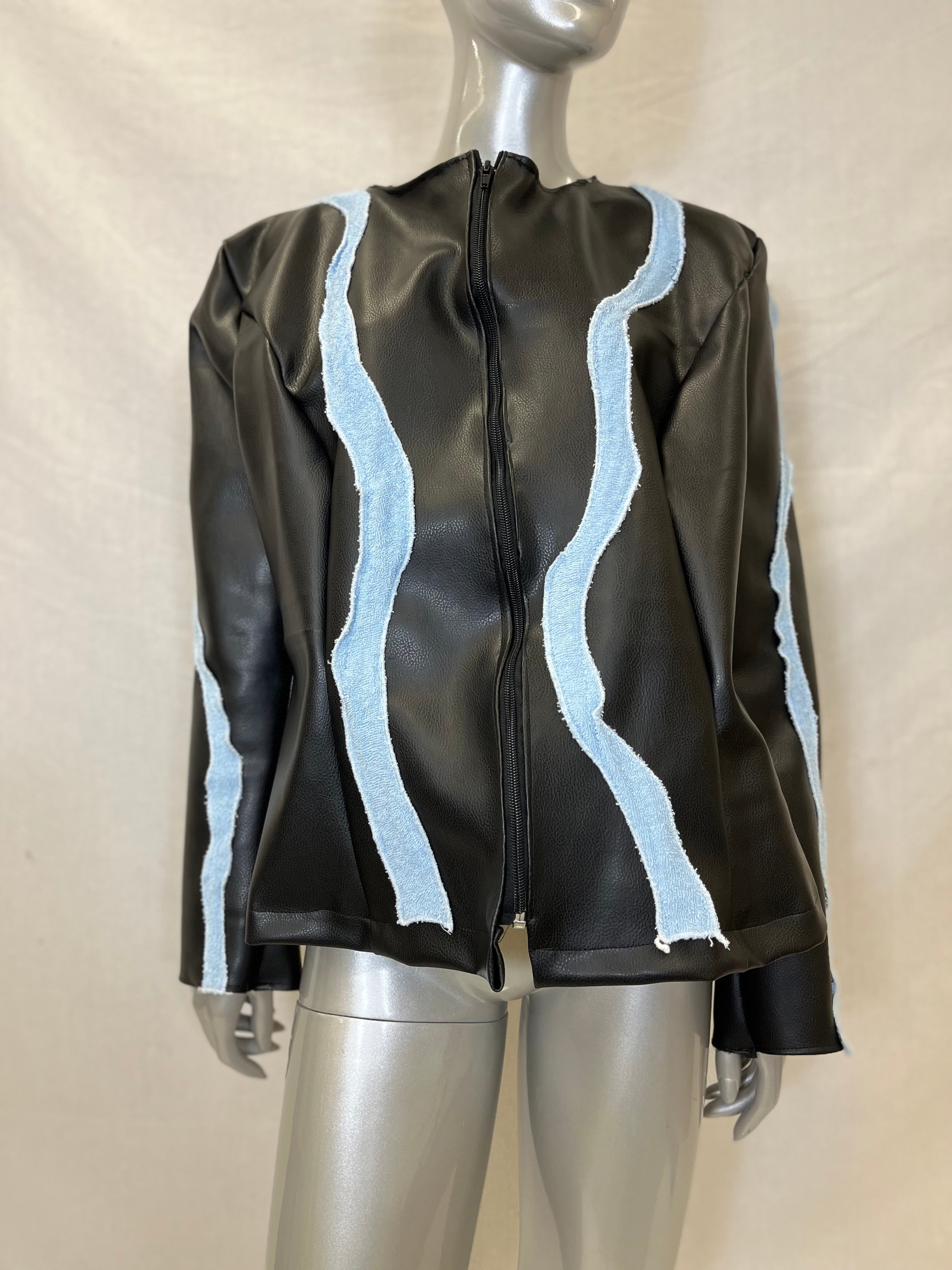 Unisex Evening Faux Leather Jacket