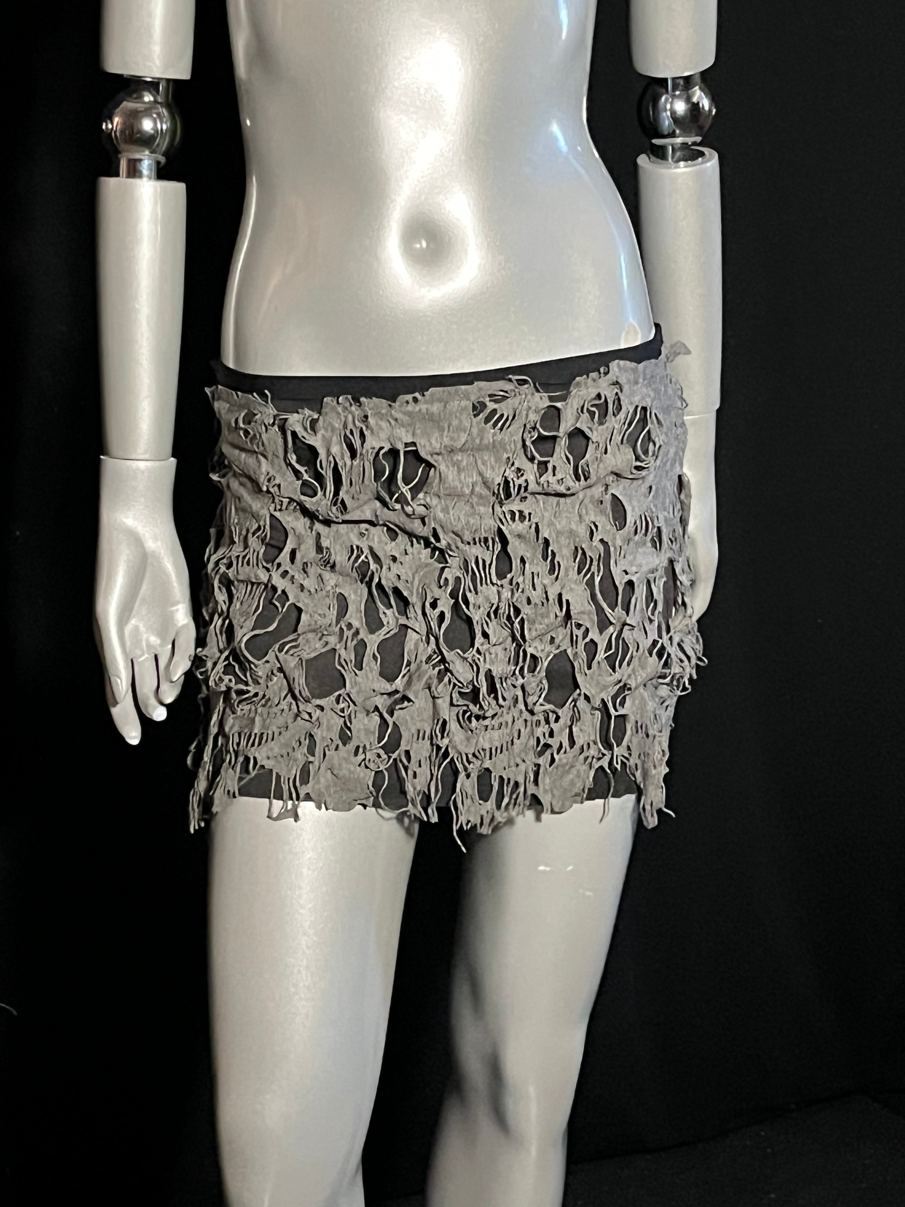 Yeaut Black and Grey Camo Mini Skirt