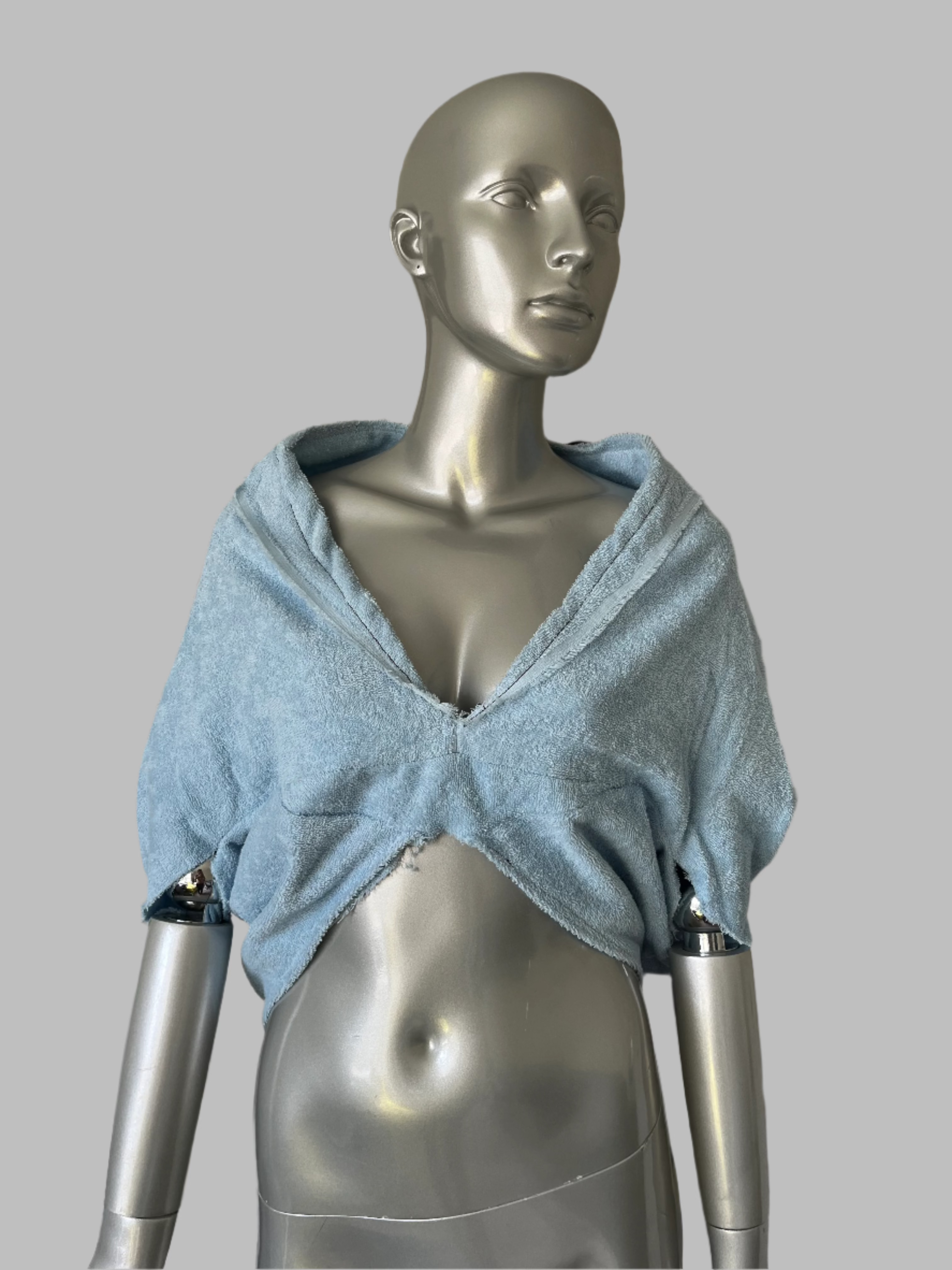 Yeaut Blue Terrycloth Batwing Shirt