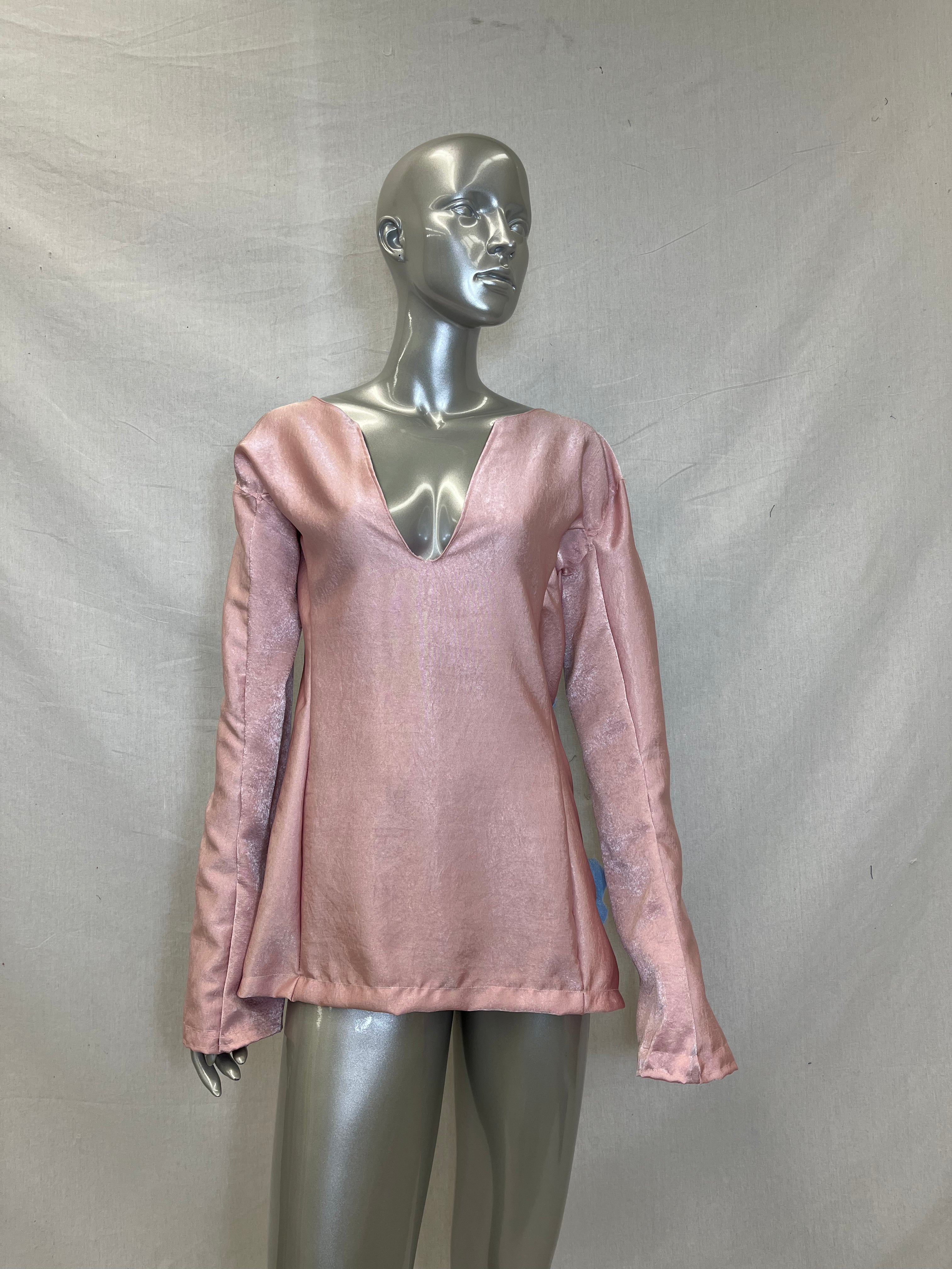 Yeaut Soft Pink and Blue Shape V Neck Long Sleeve