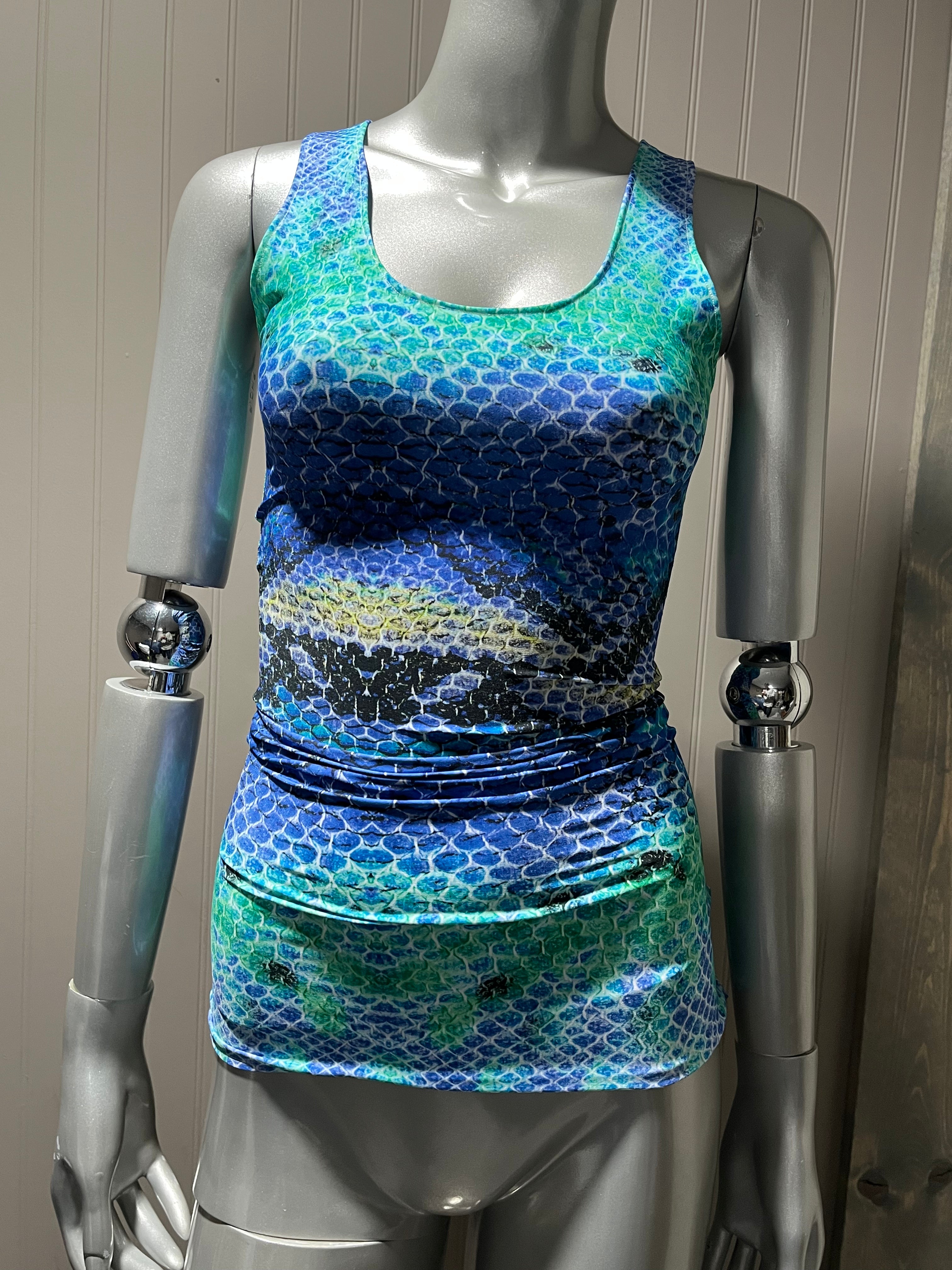 Yeaut Tricot Blue and Green Tank
